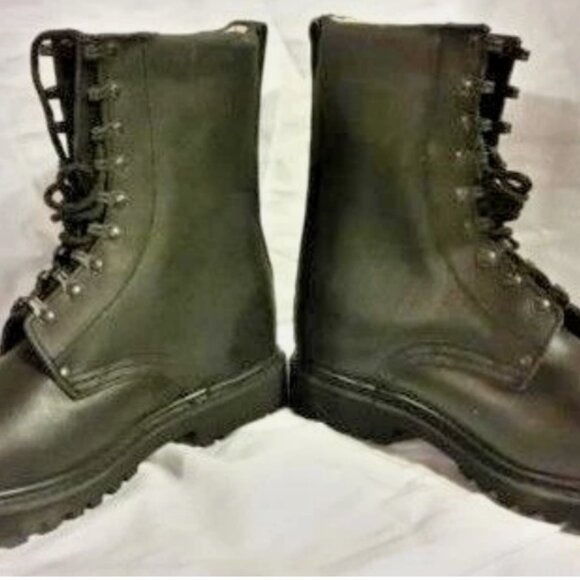 MENS sz8R ECHTES LEDER GERMAN MILITARY LEATHER COMBAT JUMP MASTER BOOTS IH 00154 main image 10